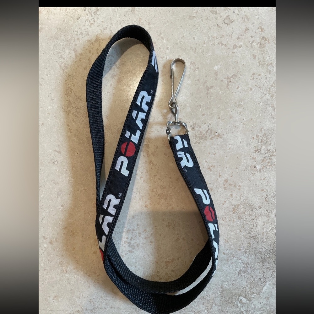 NYLON POLAR 33” W Clip Neck lanyard keychain key ID holder Black  White Badge